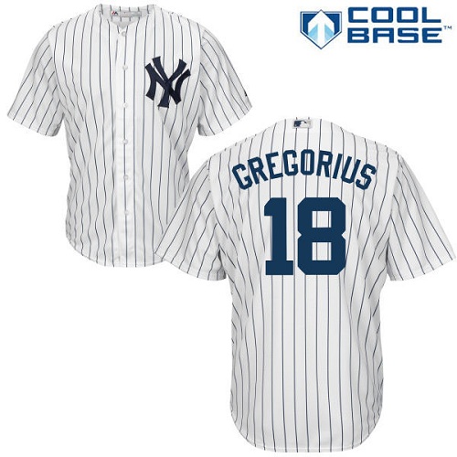 Yankees #18 Didi Gregorius White Cool Base Stitched Youth MLB Jersey - Click Image to Close
